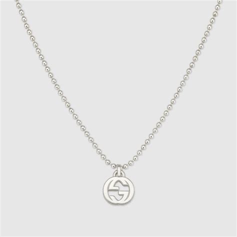 gucci 479219j84008106 gol|Interlocking G necklace in silver .